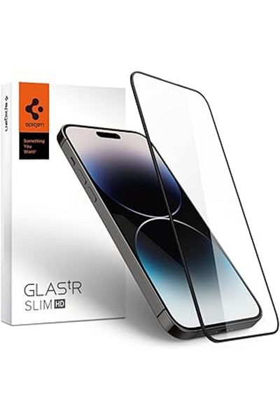 AMAZON TOHUM Spige Apple Iphoe 14 Pro Max Glass Screen Protector Full Cover Glas.Tr Slim Full Cover Black - Agl05209