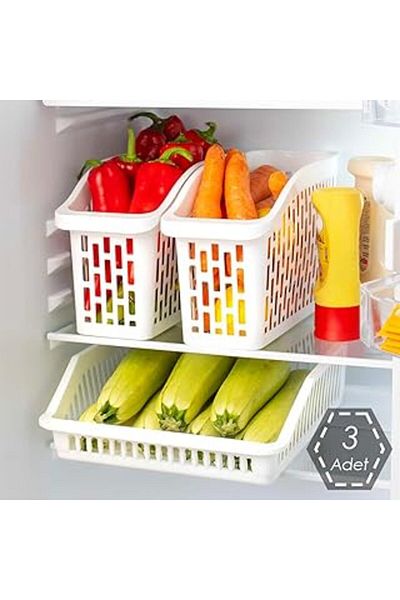 Mu Art Complie 3-Piece Multi-Purpose Refrigerator Organizer Vegetable Fruit Organizer Basket