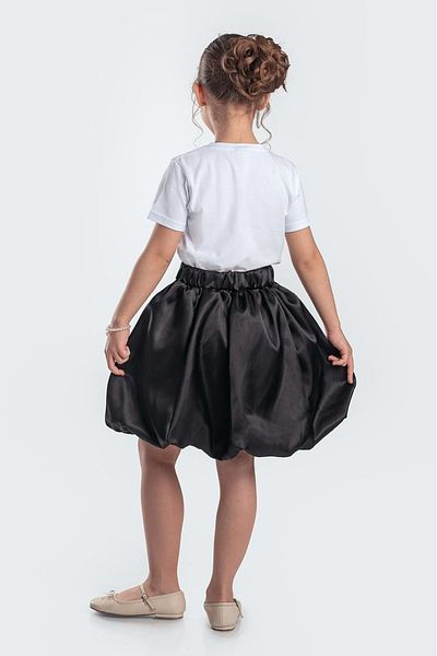 Mnk Baby&Kids Fusta pentru fetiță cu balon din satin M00729 NEGRĂ