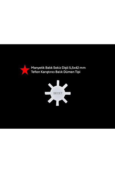 LAB Manyetik Balık Sekiz Dişli 5,5x42 mm - Teflon Karıştırıcı Balık Dümen Tipi