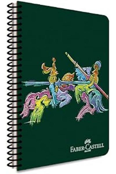 Mu Art Ahşap Faber-Castell Knight Pattern Classic Spiral Notebook, A4, 120 Sheets, 70g Paper, Lined, Durable
