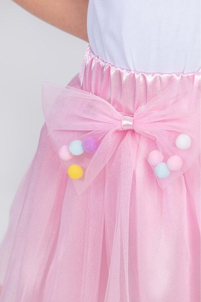 Mnk Baby&Kids Fusta pentru fete ROZ Eid M00726 cu accesorii cu pompon