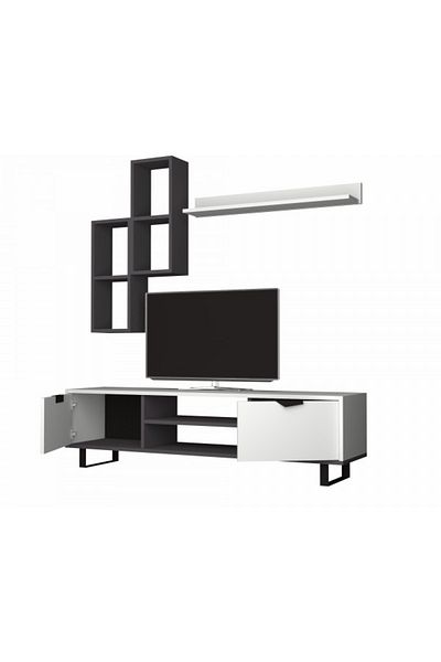 SAHABA Lonsa W&G White and Grey TV Table Model
