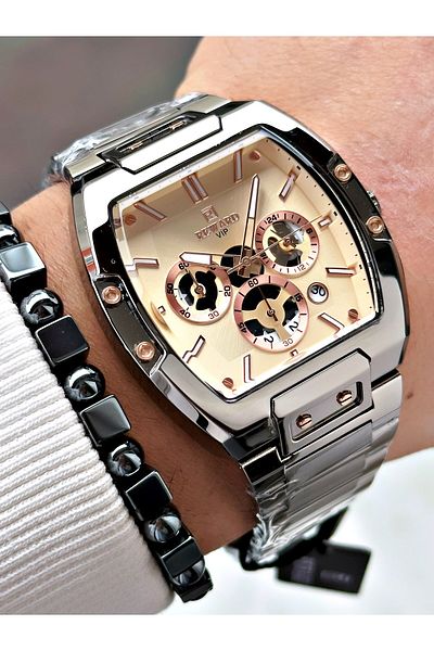 Reward Smoked Color Functions Active Square Men's Wristwatch + Bracelet