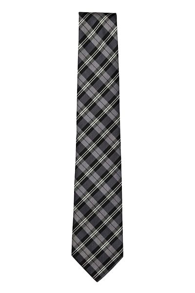 1001 Kravat Black Plaid Patterned 7 cm Wide Thin Tie