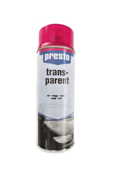 Presto Sprey Far Stop Boyası Kırmızı Transparan Boya 400 Ml.