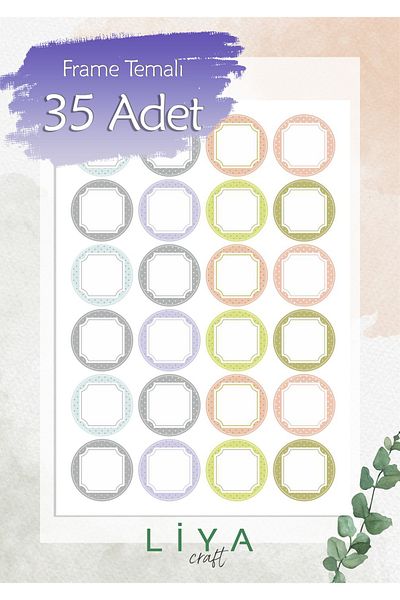 LiyaCraft Frame Frame Template Sticker Set 3 cm 15 Pieces