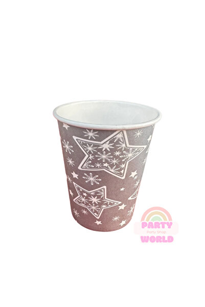 party world أكواب كرتونية رمادية اللون من غراي ستار، 8 قطع، سعة 8 أونصة (240 مل)