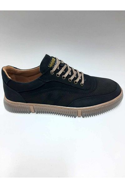 Luis Figo Lui̇s Fi̇go Genuine Leather Lace-Up Black Summer Men's Shoes