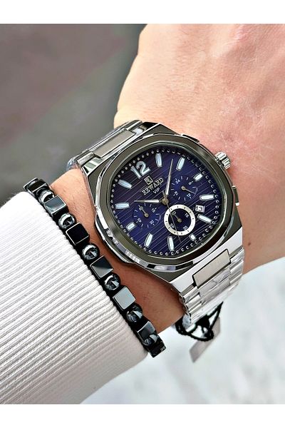 Reward Silver Color Functions Active Square Model Men's Wrist Watch + Bracelet