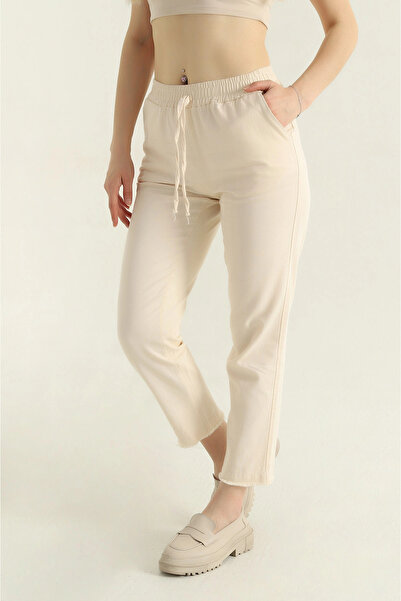 mj style بنطلون جبردين نسائي بخصر مطاطي