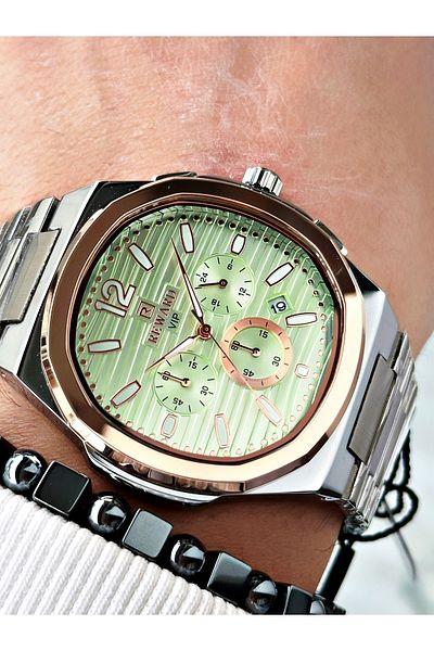 Reward Silver Color Functions Active Square Model Men's Wrist Watch + Bracelet
