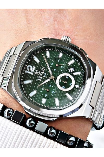 Reward Silver Color Functions Active Square Model Men's Wrist Watch + Bracelet