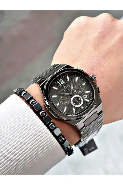 Reward Smoked Color Functions Active Square Model Men's Wristwatch + Bracelet