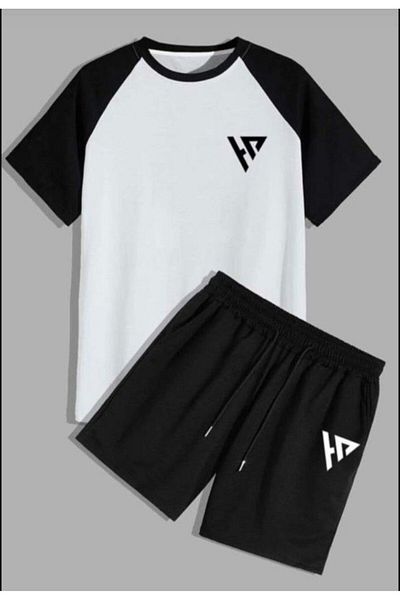 S&A DESIGN Tricou cu imprimeu de sezon nou - Set de 2 piese de sus și de jos