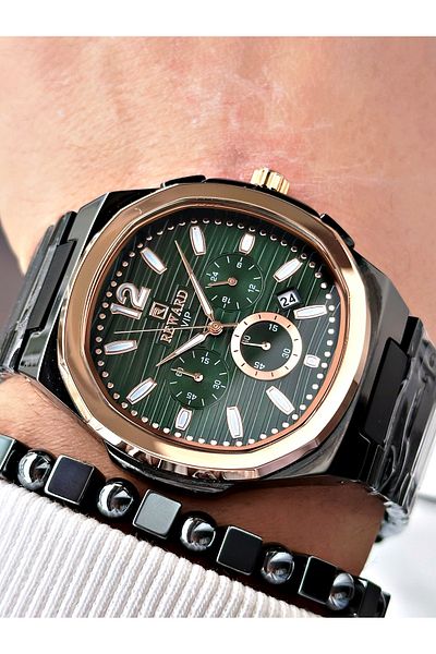 Reward Black Color Functions Active Square Model Men's Wristwatch + Bracelet
