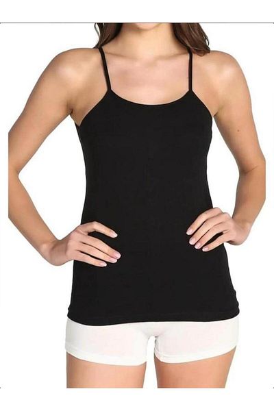 Tutku Women's Thin Strap Ribbed Cotton Tank Top 3 Pack