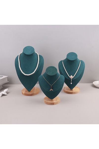 Choice M Green Velvet Portrait Necklace Display Pendant Organizer Jewelry Display Stand Jewelry Mannequin B