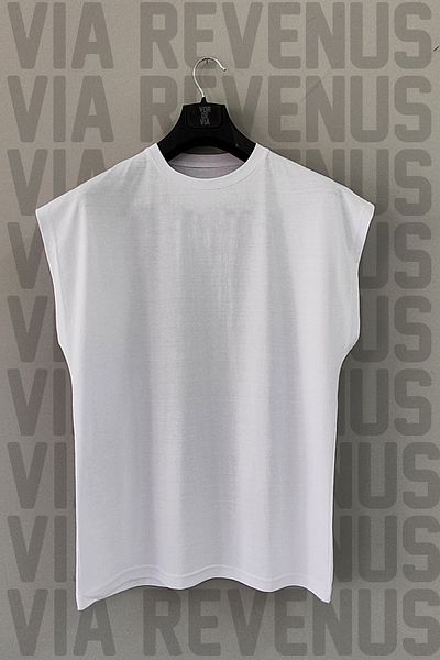 Vordevia Gym Back Printed Zero Sleeve Crew Neck Sports Tshirt