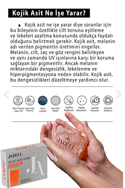 JADELL Kojik & Ferulik Asit Özlü Leke Ve Kararma Karşıtı Sabun