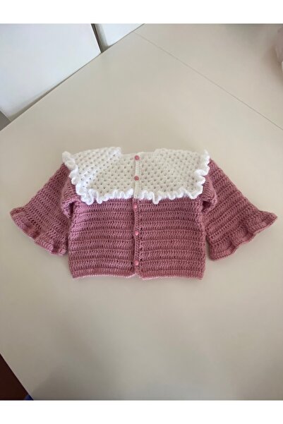 NAKO Tığ işi fırfırlı bebek hırkası