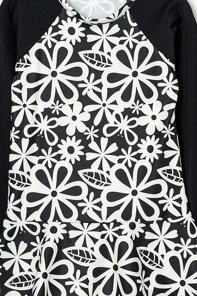 Modomood Kids Girls Long Sleeve Skirt with Floral Print 3 Piece Pool Swimwear Set