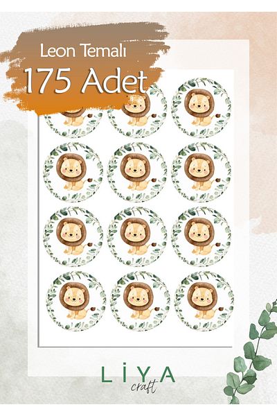 LiyaCraft Lion Sticker Set 3 cm 175 Pieces