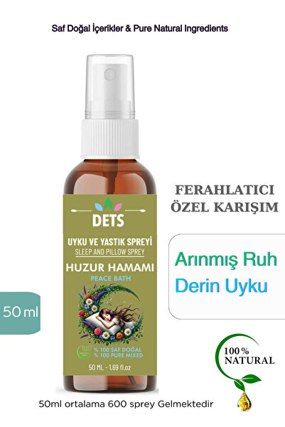 Dets Huzur Hamamı Uyku Spreyi Arınmış Ruh ve Derin Uyku İçin %100 Doğal Formül