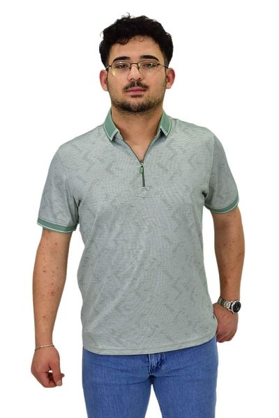 Raymons Ανδρικό μπλουζάκι με γιακά πόλο Mercerized Jacquard με φερμουάρ 7570 BGL-ST04536