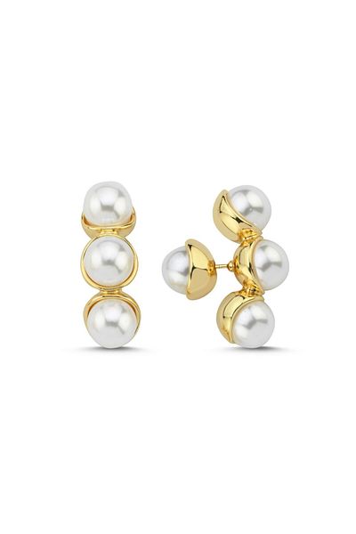CHARMLUCKY STEEL PEARL EARRING