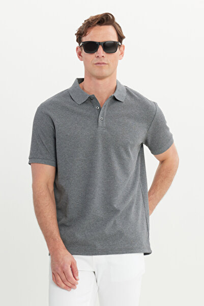 AC&Co / Altınyıldız Classics Ανδρικό μπλουζάκι με λαιμόκοψη από βαμβακερό ανθ...