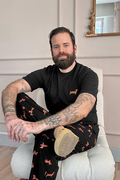 Pijamaevi Black Dasch Printed Short Sleeve Men's Pajama Set