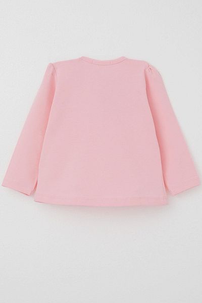 Breeze 6-2 Years Old Baby Girl Laced Bow Detailed Long Sleeve T-Shirt - Powder