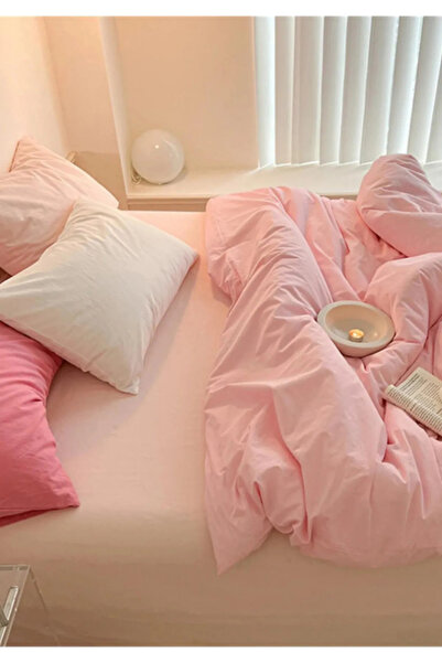 Sheri Home Tekstil Çift Kişilik Nevresim Seti Pembe01453 1 Adet Yorgan Kılıfı...