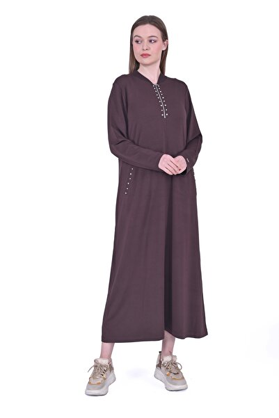 Invee İNVEE 6937 İki İplik Kahve Elbise