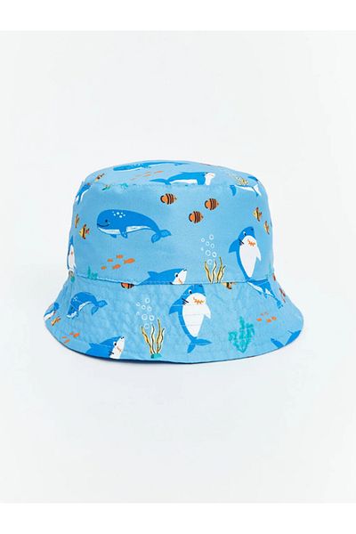 LC Waikiki Lcw Baby Blue Printed Baby Boy Bucket Hat