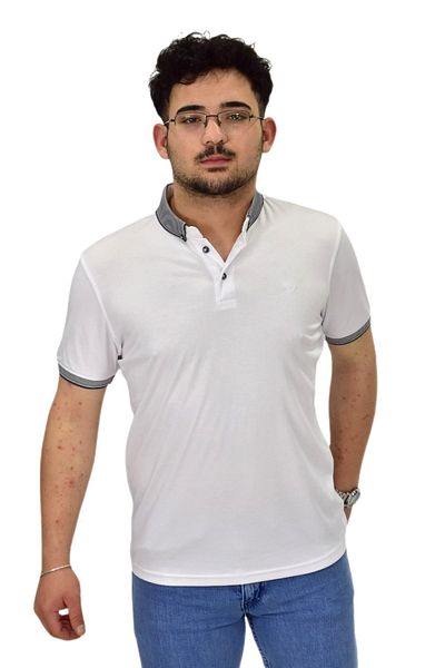 Raymons Men's Large Size Polo Neck Mercerized T-Shirt
