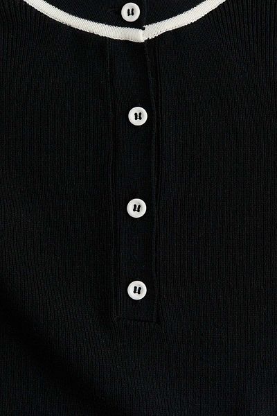 H&M Button-placket rib-knit dress