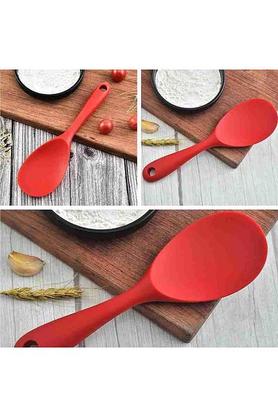 homeneeds Silicone Rice Cooking Spoon Ultra Hard Tip, High Temperature Resistant, Non Stick and Non Combustible