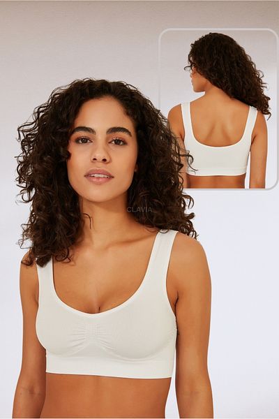 clavia Thick Strap Sports Bustier, Half Tank Top Bra, Gathering Upright Posture Support