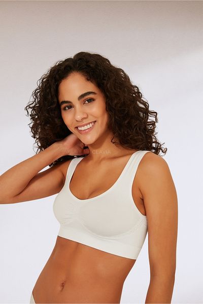 clavia Thick Strap Sports Bustier, Half Tank Top Bra, Gathering Upright Posture Support