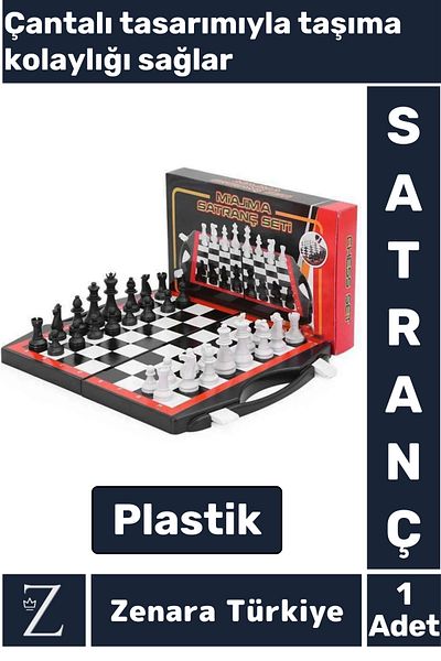 Zenara Premium Strategic Thinking Focus Memory Social Development Design Plastic Chess with Bag