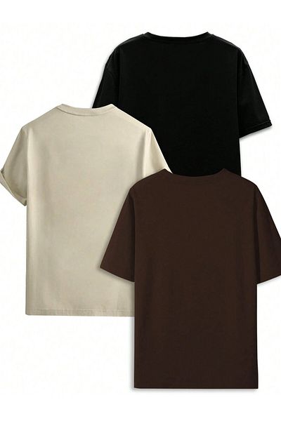 macklin Μπλουζάκι Unisex Oversize 3 Πακέτο, Μαύρο / Λευκό / Πορτοκαλί Χρώμα