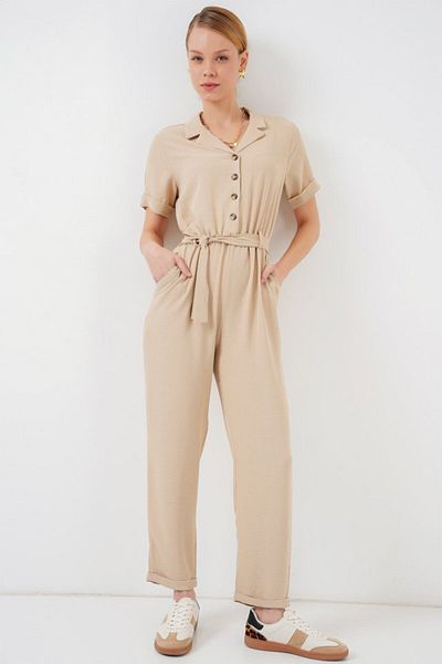 JANES Short Sleeve Ayrobin Jumpsuit 7030 - Cream