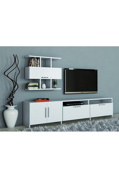 SAHABA Nevada white TV table