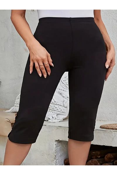 JANES Women's High Waist Side Buttoned Short Imported Crepe Pants