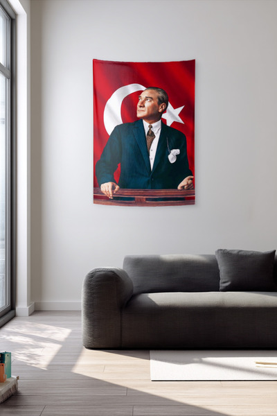 Medi Home Mustafa Kemal Atatürk Duvar Halısı Duvar Örtüsü