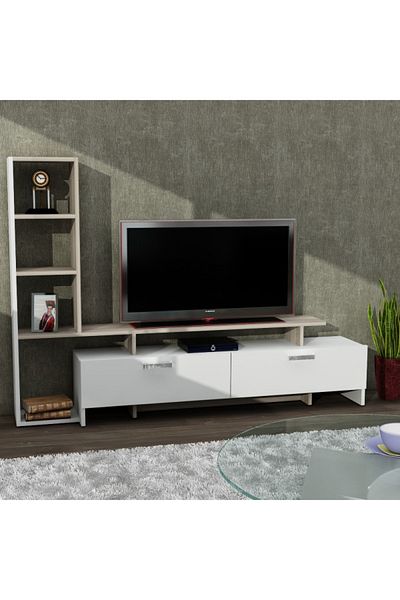 SAHABA Simal white and beige TV table