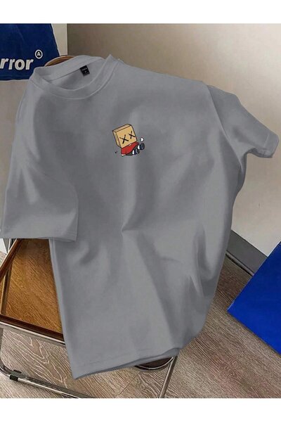 darkopia Unisex χάρτινο παιδικό μπλουζάκι με στάμπα σε λευκό, μαύρο, γκρι χρώμα, μεγάλο μέγεθος, συσκευασία των 3