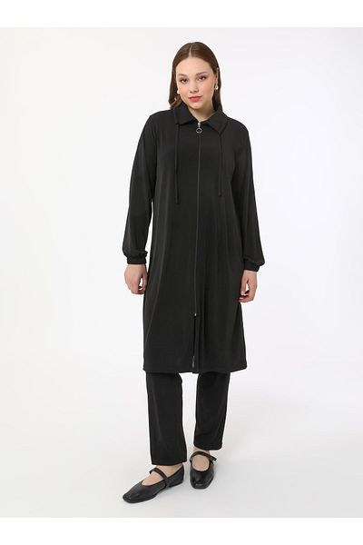 ALİA Plus Size Black Knitted Cap and Trousers Set - Alia